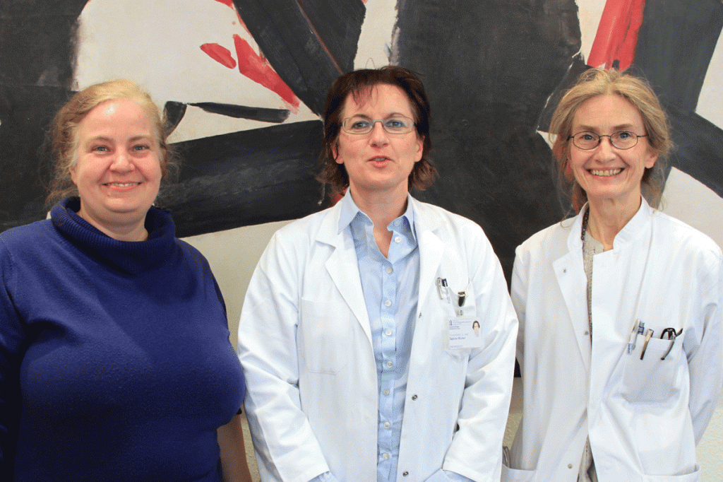 Frau Prof. Eva Herrmann (links), Frau Priv.-Doz. Dr. Sabine Wicker (Mitte),  Prof. Dr. Ingeborg Hauser, rechts